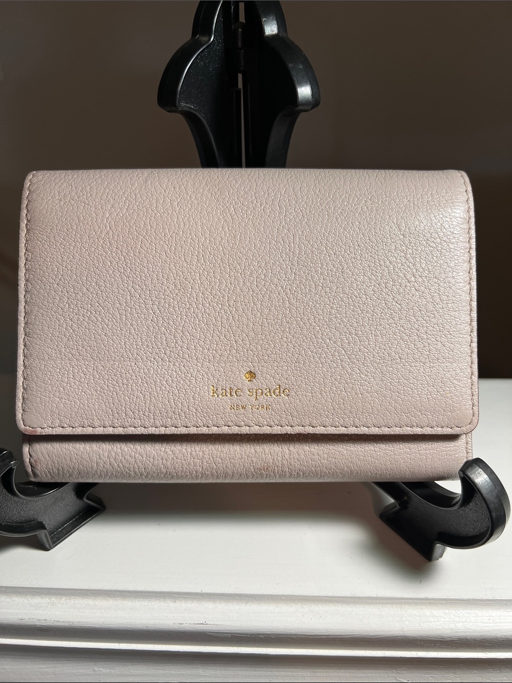 kate spade Blush Pink Pebbled Leather Compact Wallet